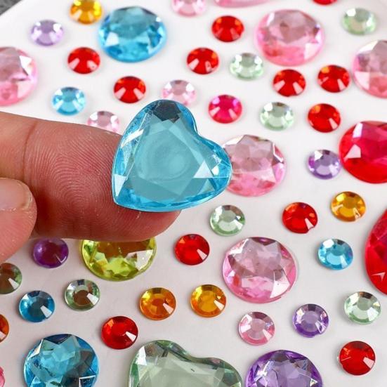 Colorful Star Rhinestone Face Stickers Dopamine Makeup Gems for Music Festival Self-Adhesive Body Jewels for Cheek Decoration