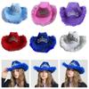Breathable Plush Trim Cowboy Hats for Woman Male Sunproof Windproof Cowboy Hats