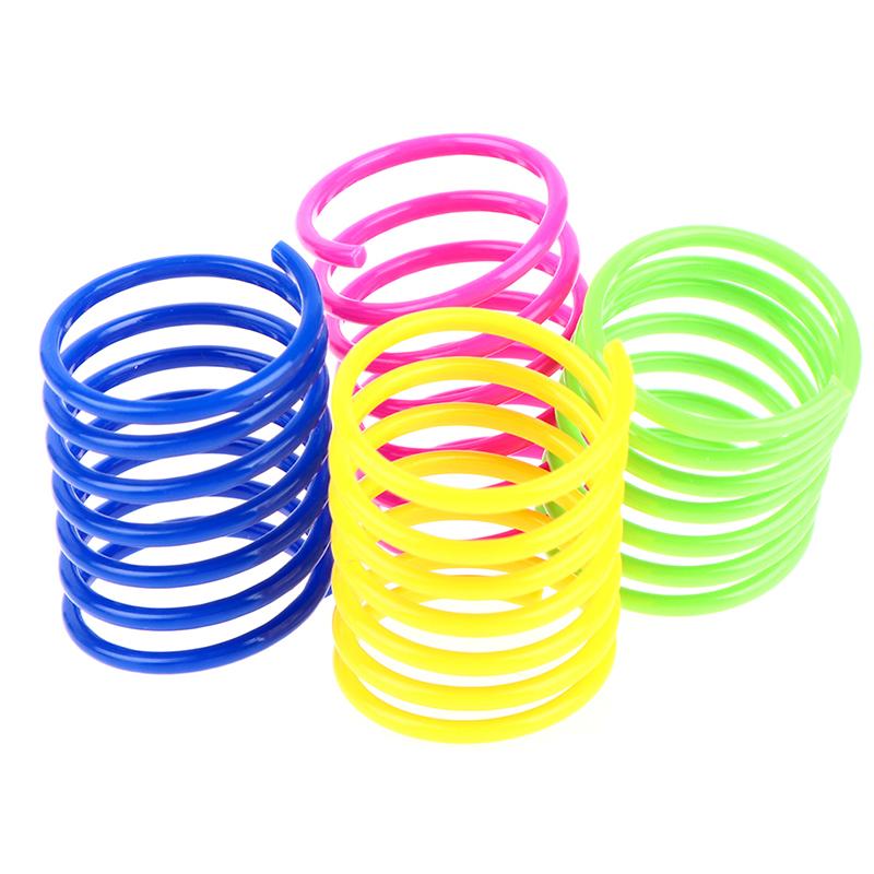 20Pcs Durable Colorful Plastic Springs Cat Pet Toy Coil Spiral Springs