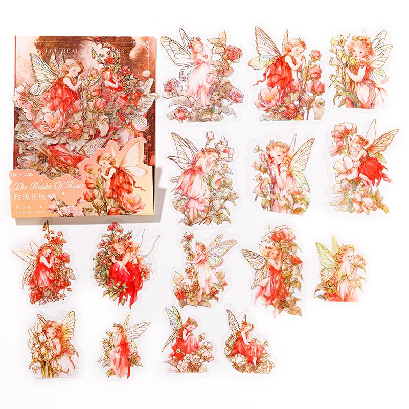 30pcs/pack PET Elf Stickers Aesthetics Stationery DIY Scrapbooking Materials Collage Junk Journal Decor Stickers