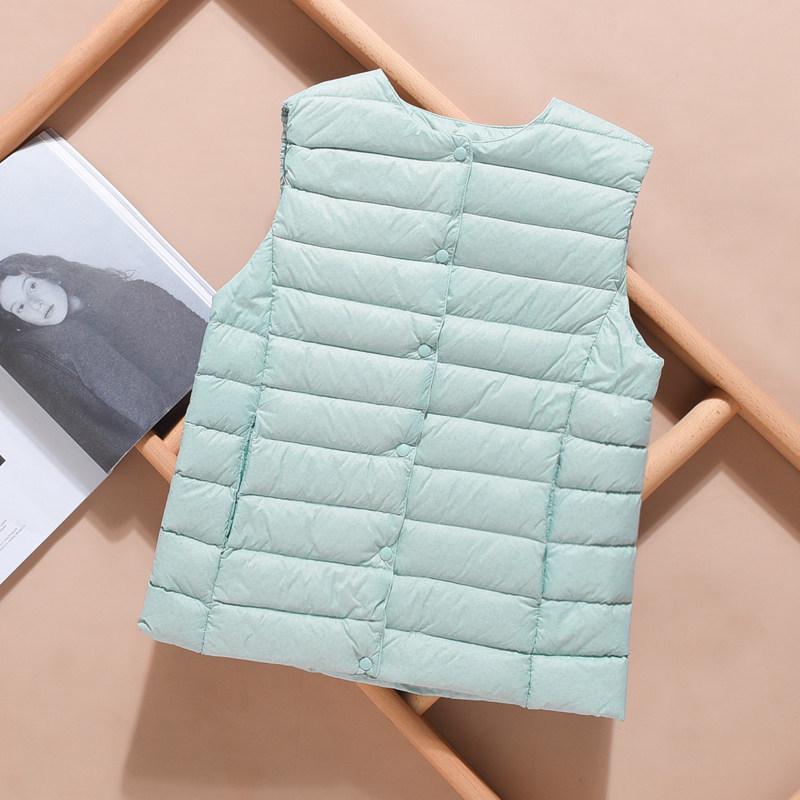 2024 Damen Leichte Stehkragen Daunenweste - Übergröße, Ärmellos, Warme Oberbekleidung