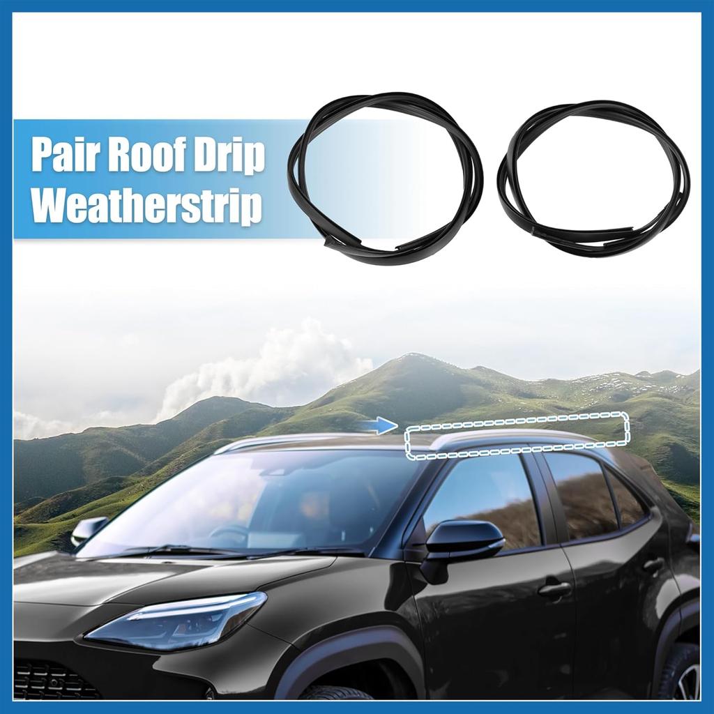 2 Pcs Left Right Roof Drip Weatherstrips for Toyota Yaris Sedan 2007-2012 No.7555152160/7555252140 Left Right Side Roof Top Trim Rubber Item