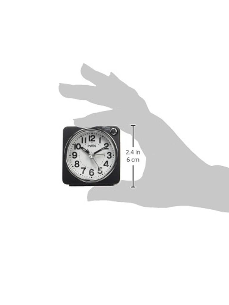 Seiko PYXIS NR437K Analog Alarm Clock in Black Metallic