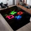 Abstract Neon Gamepad Pattern Rug Colorful LED Light Effect Carpet Non-Slip Mat for Living Room Bedroom Gaming Room Decor