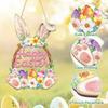 Wooden Easter Door Wreath for Bunny Eggs Porch Front Door Happy Easter Sign for Spring Window