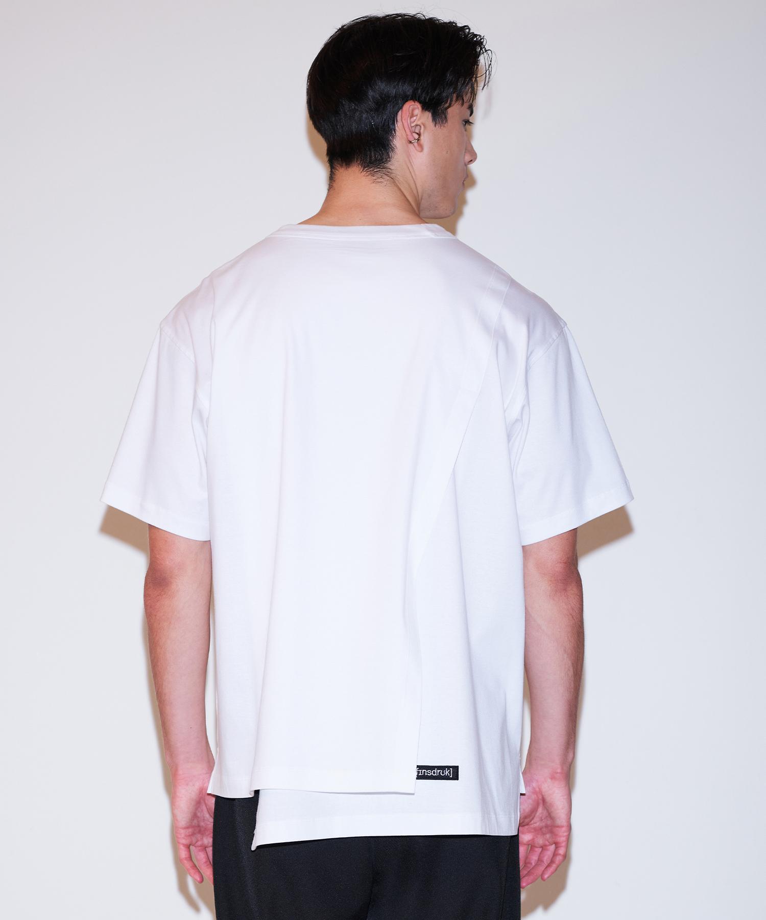 Pinned Look Double Layered Back R-Neck Top(White) L