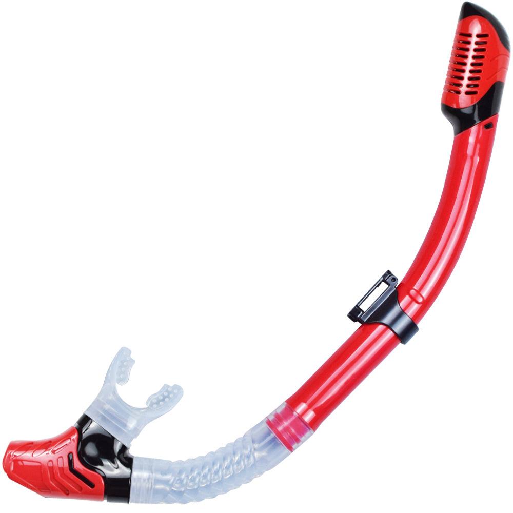 

Трубка для дыхания с полной сухой верхней частью, силиконовый шланг для очков для дайвинга average size прозрачный красный