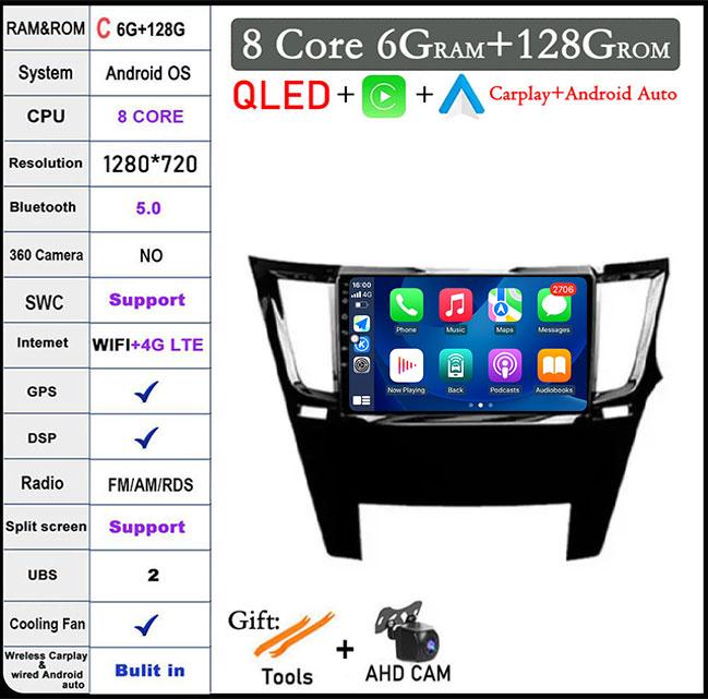 For Subaru Outback 4 BR Logacy 5 2009-2014 Car Radio Multimedia Video Player Auto GPS NavigationBluetooth WiFi QLED screen