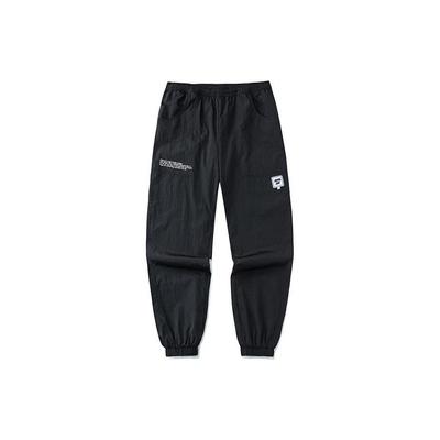 Solid Color Woven Loose Sports Pants Women Bottoms Black 962238503-1