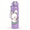 1PC Moon Bunny Rabbit Cartoon 750ml Color Plastic Sports Water Bottle Leakproof Flip Straw Lid Suitable for Sports Office Home Use