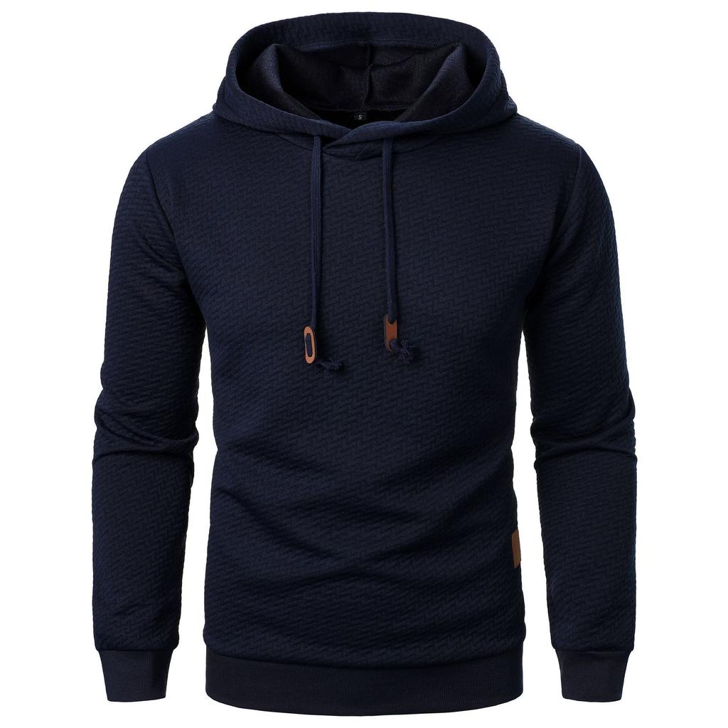 Autumn Winter Men's Jacquard Plaid Hoodie Long Sleeve Hoodie Warm Color Hooded Sweatshirt Coat Yasheng