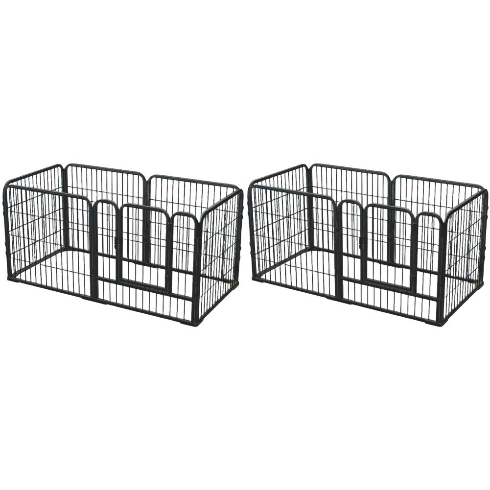 

Забор для собак из 6 панелей, складной забор для манежа для собак, съемный игровой манеж (черный)