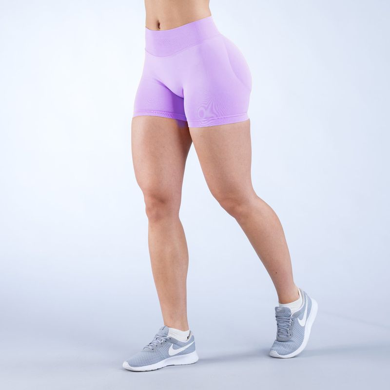 

Low Waist Yoga Pants High Elastic Seamless Yoga Shorts Peach Hip Outer Wear Buttock Lifting Cycling Sports Fitness Running Light purple L