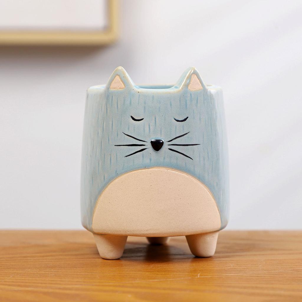 Cute Animal Ceramic Flower Pot Cartoon Succulent Green Plant Potted Desk Ornament Home Garden Balcony Decoration 2025 New