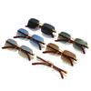 Europe and the United States popular sunglasses light luxury fashion sunglasses frameless rectangular retro pilot sunglasses men and women