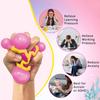 Slow Rebound Toy Colorful Grid Stress Ball, TPR Rising Fidget for Anxiety Relief, Palm-sized Reliever Soft Squeeze Decompression Ball Office