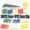 30PCS Torpedo Fuse Classic Car Auto Fuses Ceramic Continental Car Fuse + 1PCS Fuse Clip Cars Safety Blade 5/8/16/20/25/30 Fuse Holders1