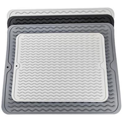 Silikon Abtropfmatte 40 x 30 cm - Große Abtropfmatte, Arbeitsplattenmatten, Geschirrabtropfmatte, Spülbeckenmatten, Großes Silikon
