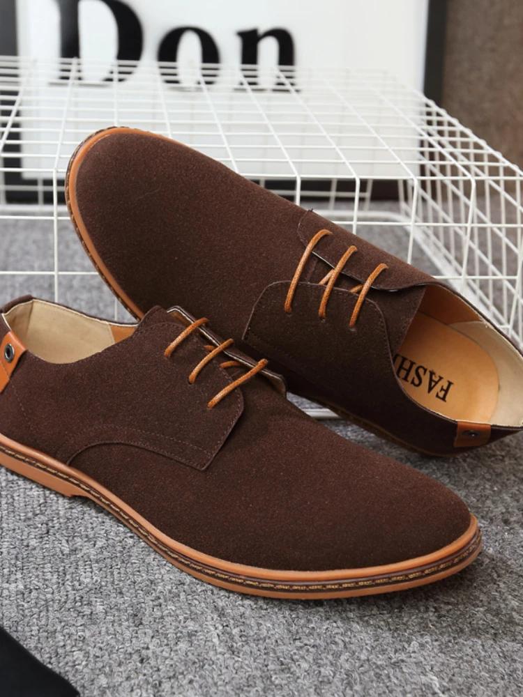 Marke  Frühling Große Größe 38-46 Wildleder Herrenschuhe Oxford Casual Klassische Sneakers Für Männlich Bequemes Schuhwerk