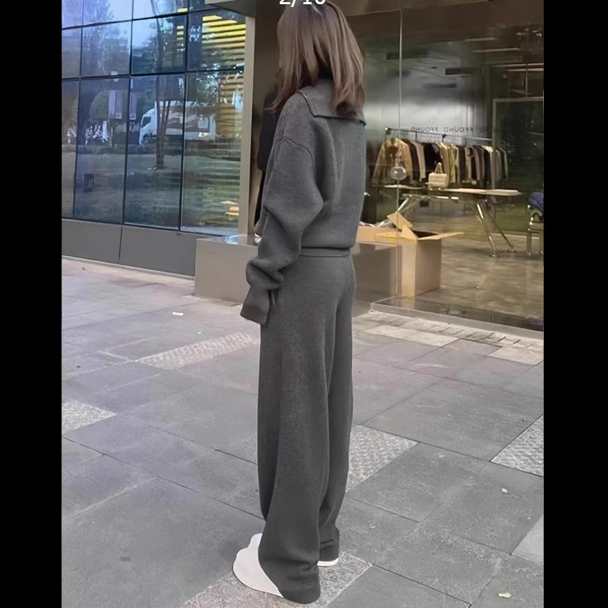 Übergröße Lässiger Sportanzug Damen Herbst- und Wintermode Lockeres Design Zweiteiliger Trend