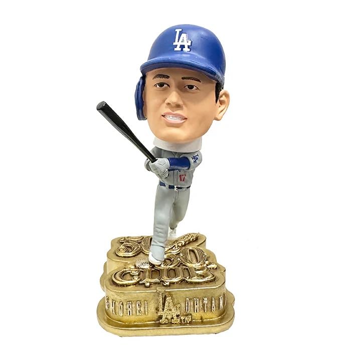 Limited Edition of 10,000: Shohei Ohtani Los Angeles Dodgers 50/50 Bubble Head Doll with Gold Base, Official MLB Item [Parallel Import]