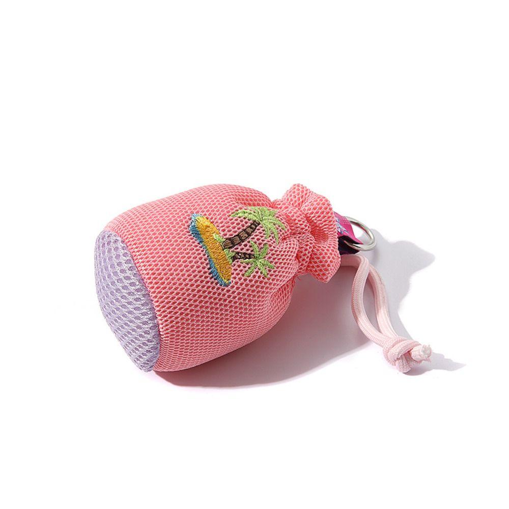 Neck Hanging Crossbody Headphone Bag Mesh Pouch Small Coin Purse Sweet Lanyard Lipstick Bag Summer