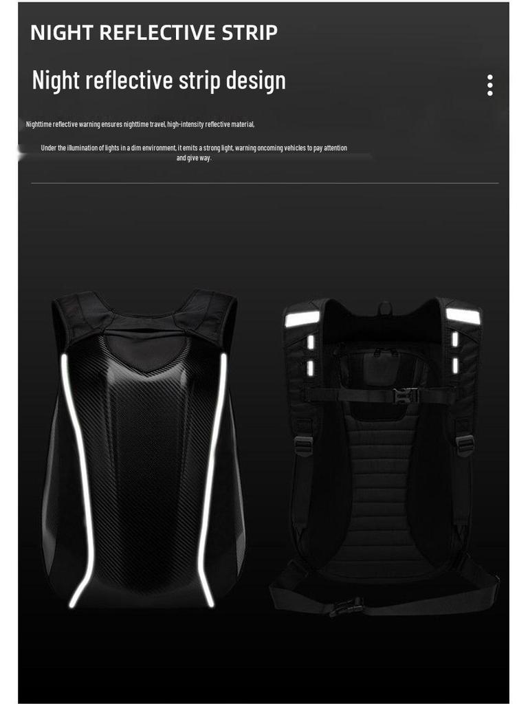 Motorcycle Helmet Backpack, Waterproof Hard Shell Riding Bag, KTM Style