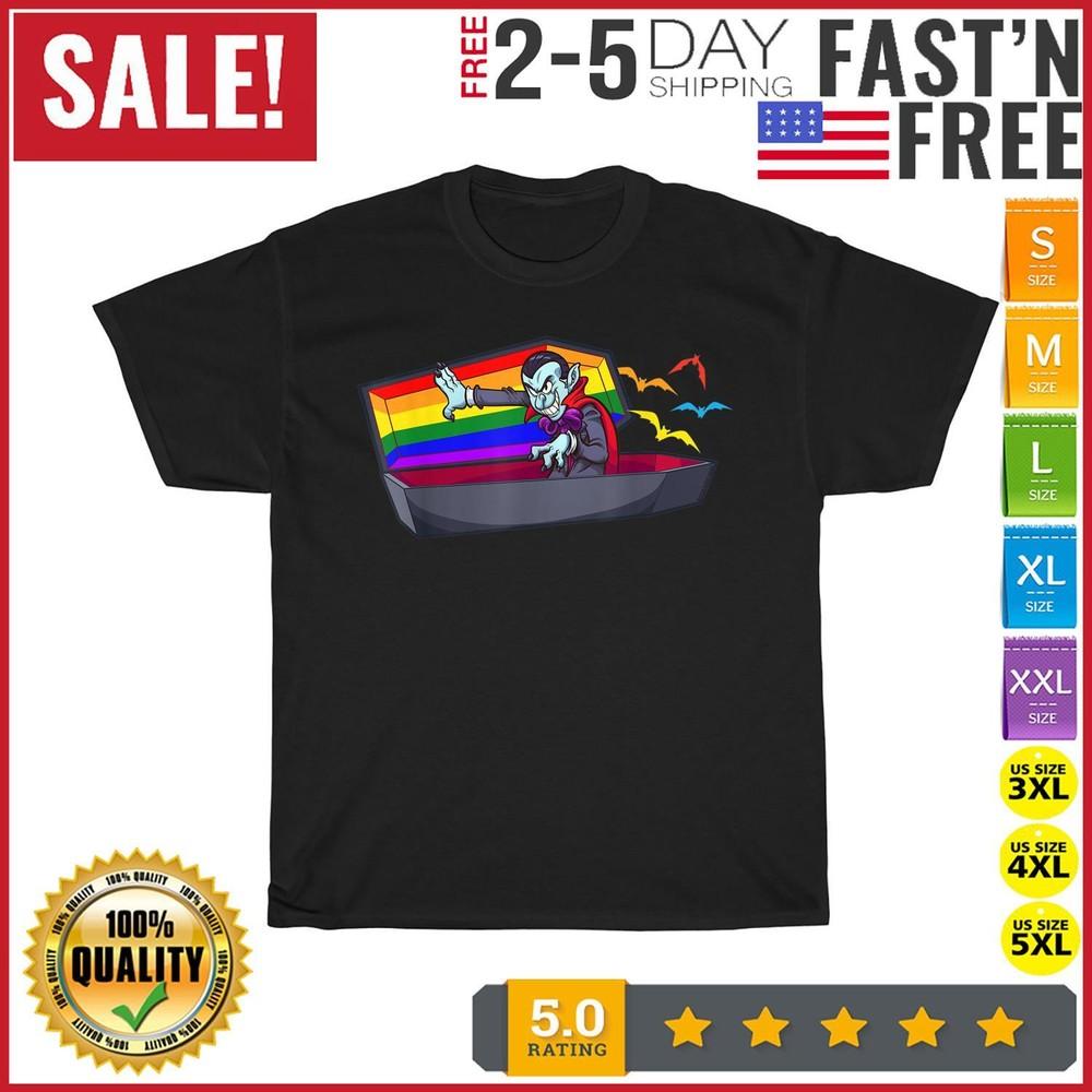 LGBT Gay Pride Vampire and Bats Halloween Vintage T Shirt Men Women Fashion NEW
