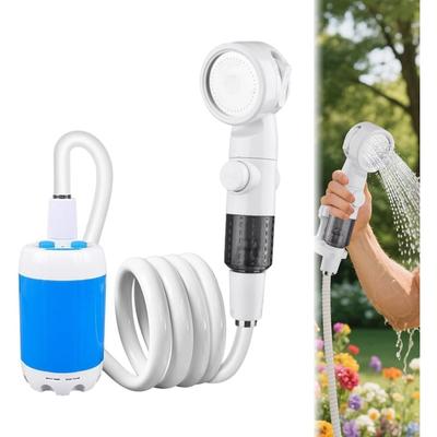 Universal Portable Camping Shower, Portable Outdoor Shower, Rechargeable Electric Shower Pump, Camping Accessory with Shower Head with Three Modes