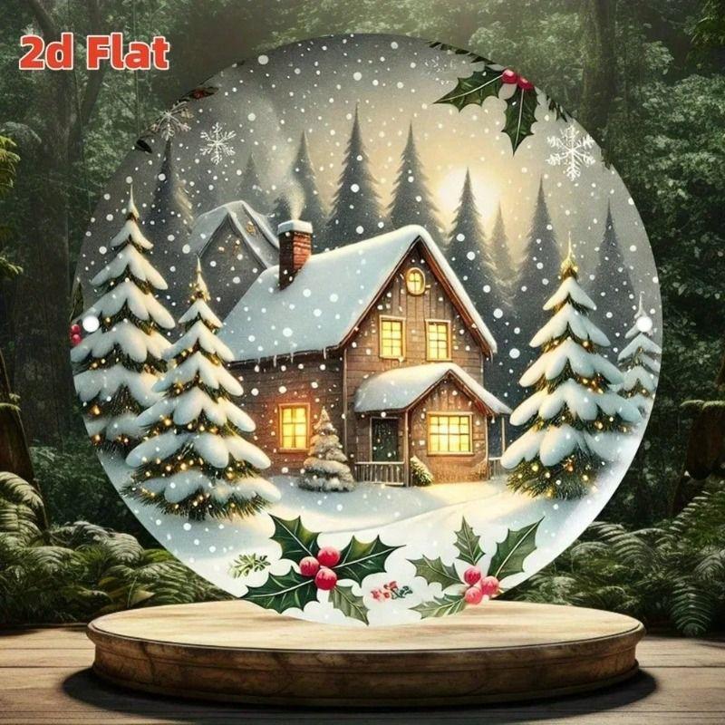 Round Metal Tin Sign Wall Art Home Living Room Office Cafe Decor 20x20cm