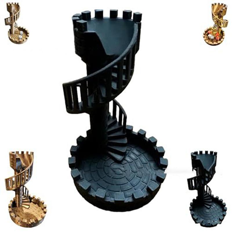 Clear Dice Tower Castle Dice Tower Game Props Ornaments Decompression Toys 5Pcs Dice Included Perfect Ancient Roman Castle Them