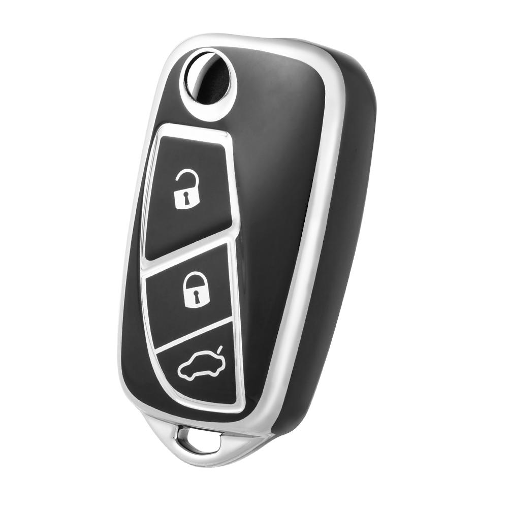 For Fiat 500 Key Shell Panda Stilo Ducato Grande Bravo Punto Minibus Protected Fob Accessories 3 Bottons TPU Car Key Case Cover