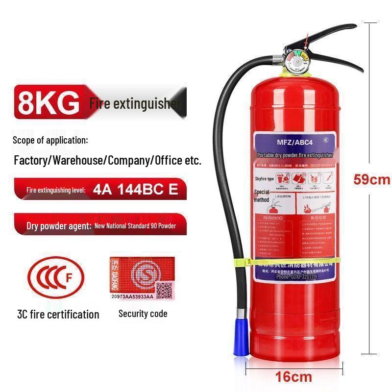 Portabel Brandsläckare - Hushåll & Kommersiell, Pulver, Bilkompatibel, 2kg-8kg.