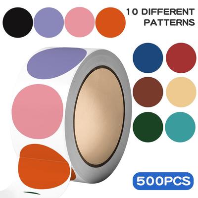 Colored Dot Sticker Roll - 500 Stickers for Envelopes, DIY Journals, and Decorative Projects