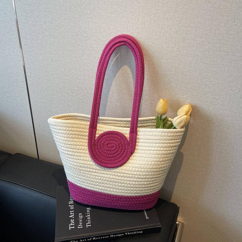 Summer high-end handbag women's new woven tote bag large-capacity leisure vacation beach bag