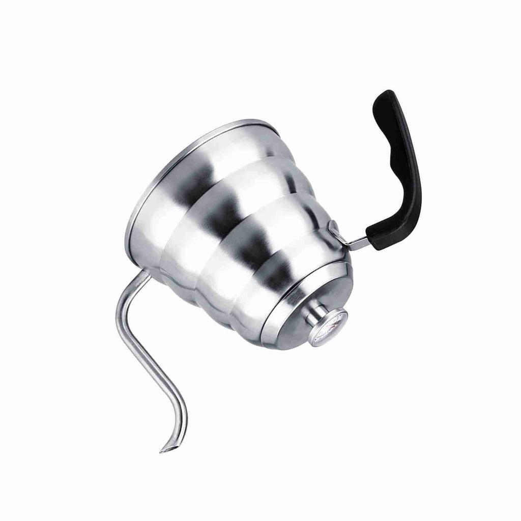 304 Stainless Steel Pour Over Coffee Gooseneck Kettle Teapot with Thermometer Home 1.2L