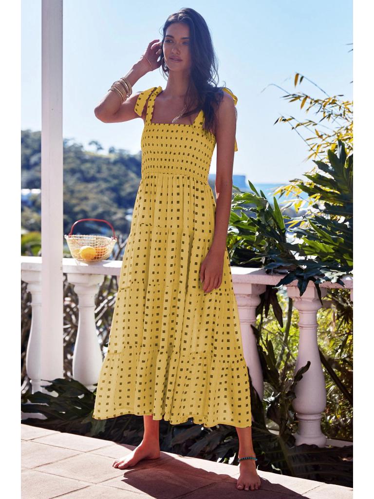 French High-End 2026 Spring/Summer Women's Sexy Printed Spaghetti Strap Dress
