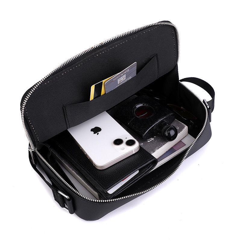 Men's Casual Vertical Crossbody Briefcase - Single Shoulder Solid Color Trend