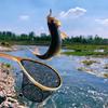 Wooden Handle Trout Net Soft Rubber Mesh Catch and Release Net Floating Fishing Net Outdoor Fishing Accessories
