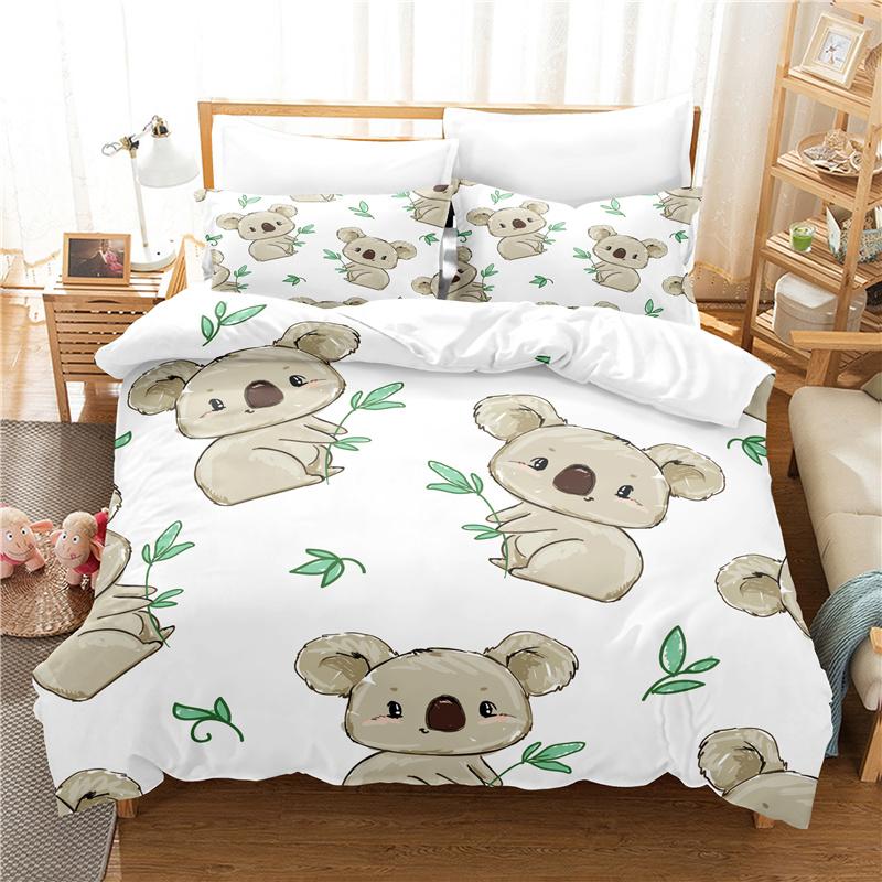 

3D Print Coconut Tree, Zebra Quilt / Duvet Cover Set Sloth, Bunny, Turtle Fox Duvetcover 2Pcs Pillowcase Beddding Decorative Bed EU single(135x200cm)