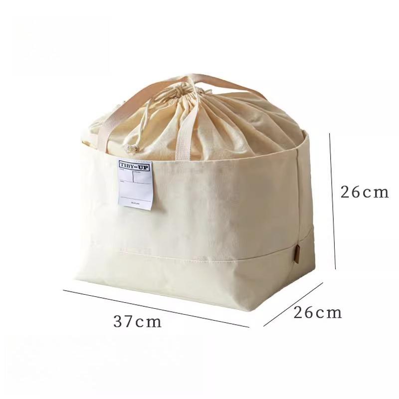

1pcs Canvas Clothes Handheld Bag Closet Organizer Fabric Storage Bag Drawstring Dustproof Home Large Capacity Storage Tote