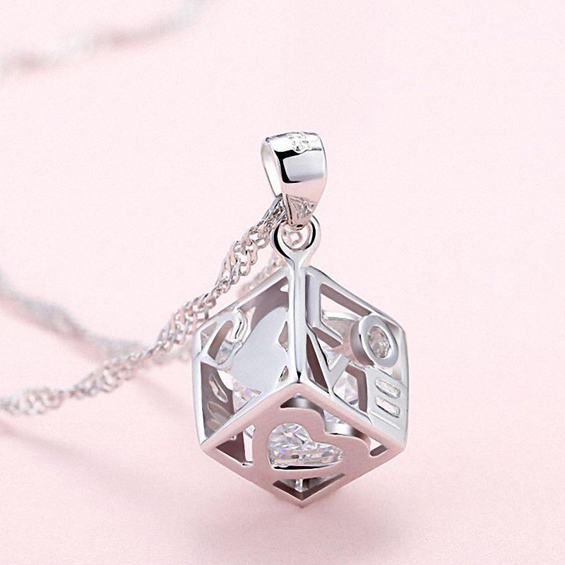 S925 Sterling Silver Love Necklace: Minimalist Heart-Shaped Pendant on Japanese Korean Clavicle Chain