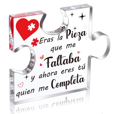 Acrylic Puzzle Plate - Wedding Anniversary Table Decoration For Couple Boyfriend Wife Husband And Lovers