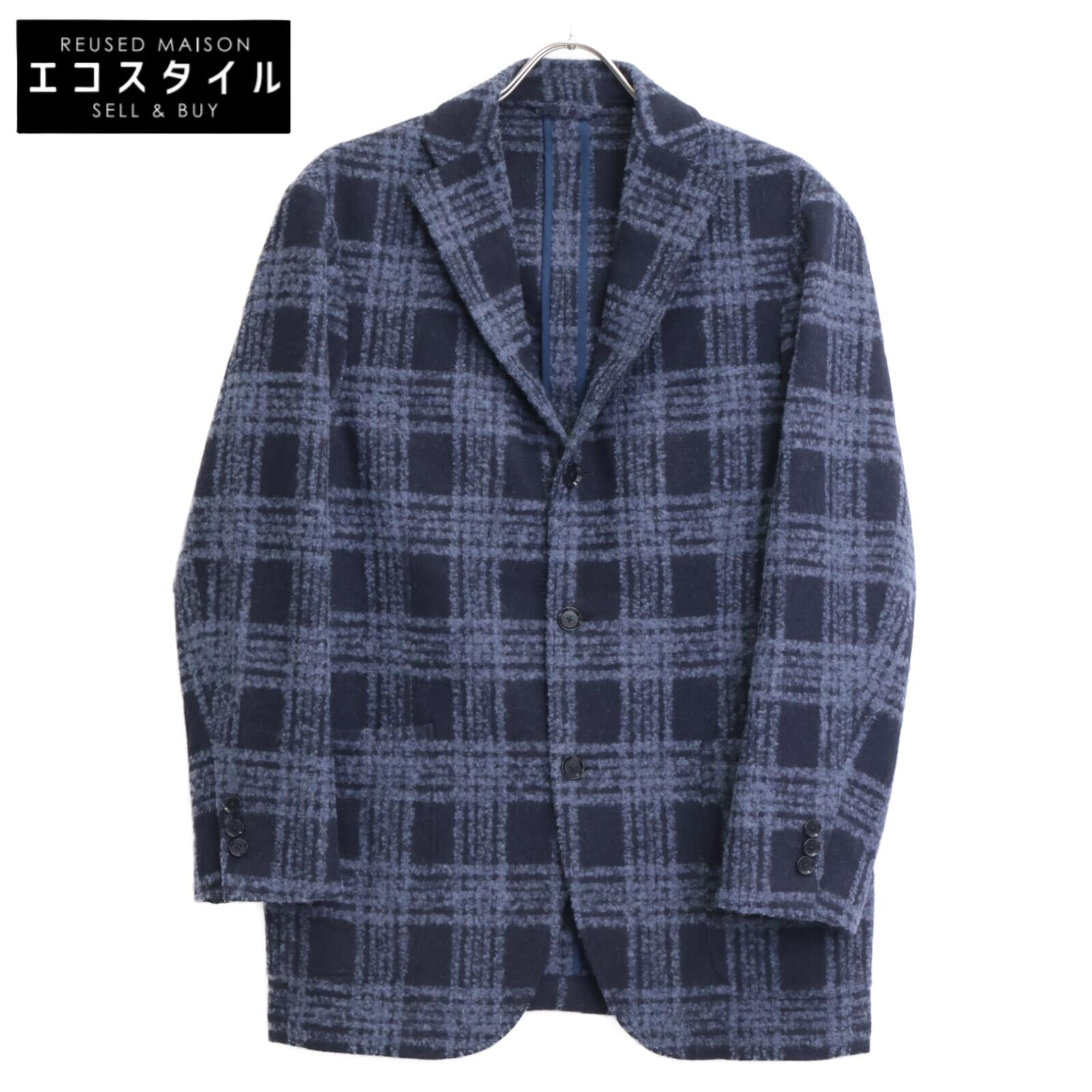 

RING JACKET Black x Gray New Balloon 100% Wool Check Pattern 3B Jacket Jacket 52 Black x grayUsed