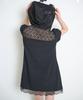 Iligo Lace Hoodie Dress Black