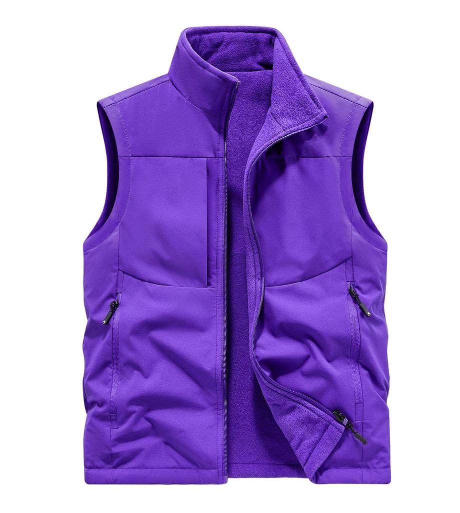 Men's Double-Sided Plush Winter Vest - 2024 Collection, Sleeveless Outerwear, Casual & Warm (Model 8822A)