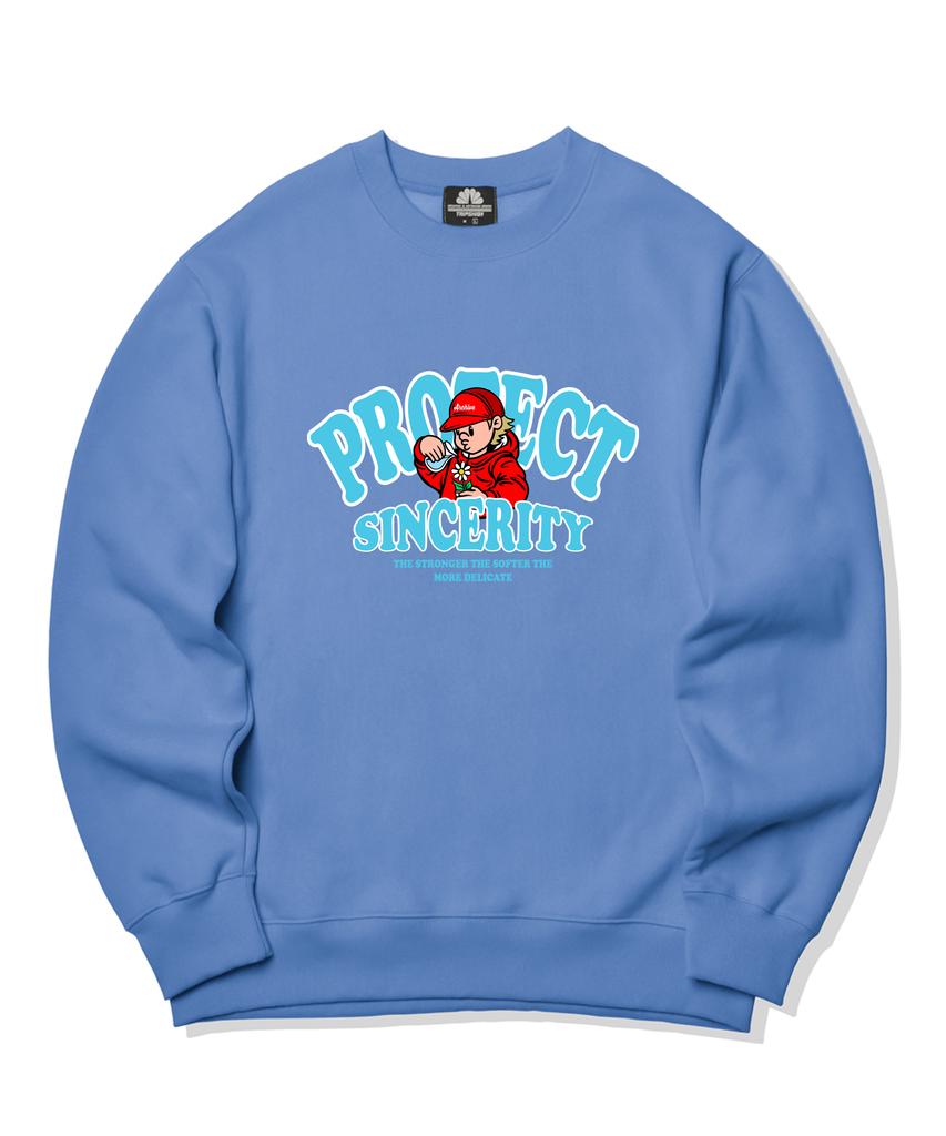 TRIPSHION Protect Boy Graphic Crewneck - Blue