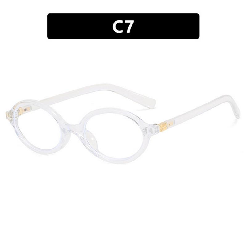 Myopia Reading Glasses Frame Oval Shape Flat Lens Small Frame Retro Korean Style Natural Look Bookworm Eyeglasses