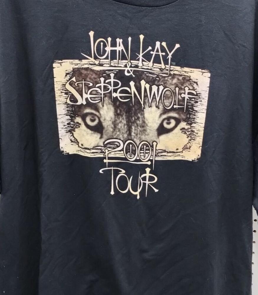 VTG Steppenwolf band John Kay tour black T-shirt Tee All sizes XA608 Unisex T-Shirt XXXL