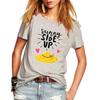 Sunny Side Up Letter Print Women T Shirt Casual Short Sleeve Funny T-Shirt 5 Colors Harajuku Cute Fashion Female Tops